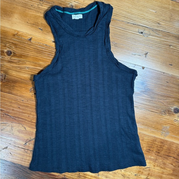 Anthropologie Pilcro Women’s Cotton Modal Ribbed Racerback Tank, Washed Black, M - Picture 9 of 13